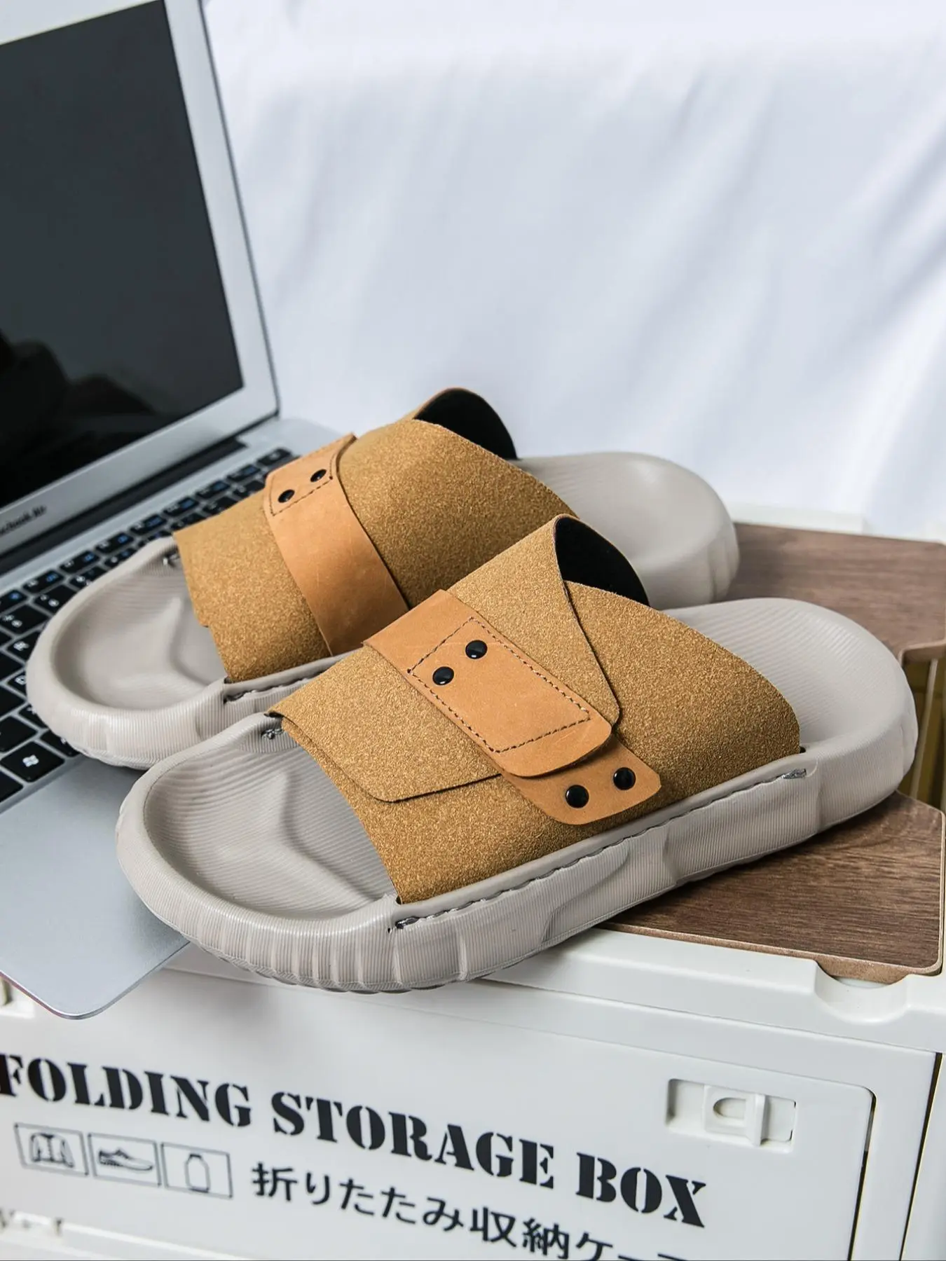 Men's Casual Fashionable Non-slip Slides, Lightweight Comfortable Slides for Beach, Casual Trendy Slippers for Indoor & Outdoor Wear, Walking Shoes
