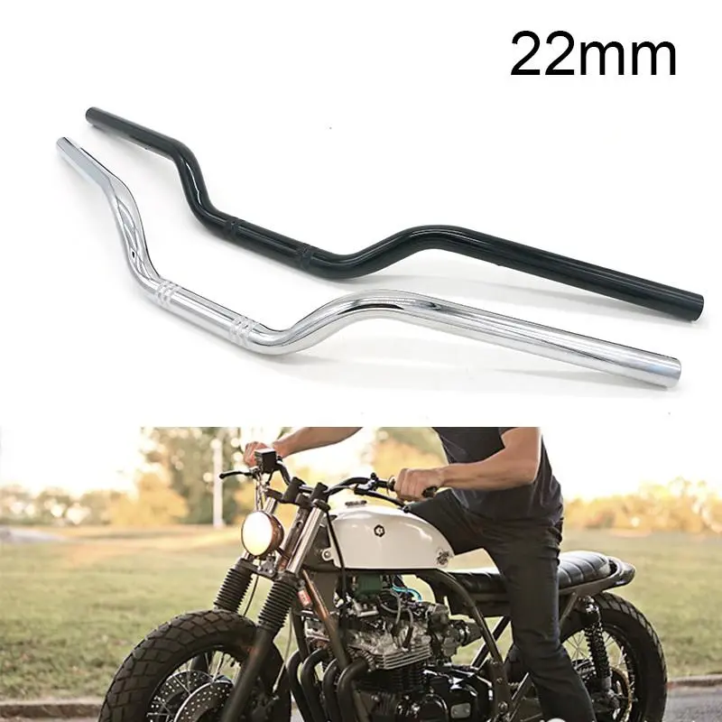 Philibs Original 22MM Universal Motorcycle Refit Handlebar Retro Black Modified Handle Bars for Motorbike Classic Scooter Handlebars Motor Bar