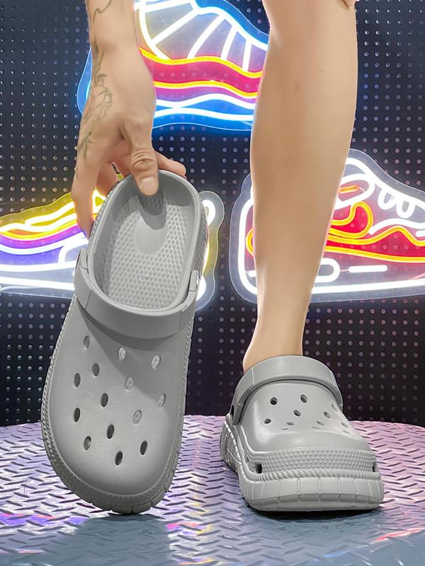 Women's Sporty Plain Color Hollow Out Design Clogs, Casual Comfortable Breathable Clogs, Fashionable Shoes for Indoor & Outdoor Wear 2