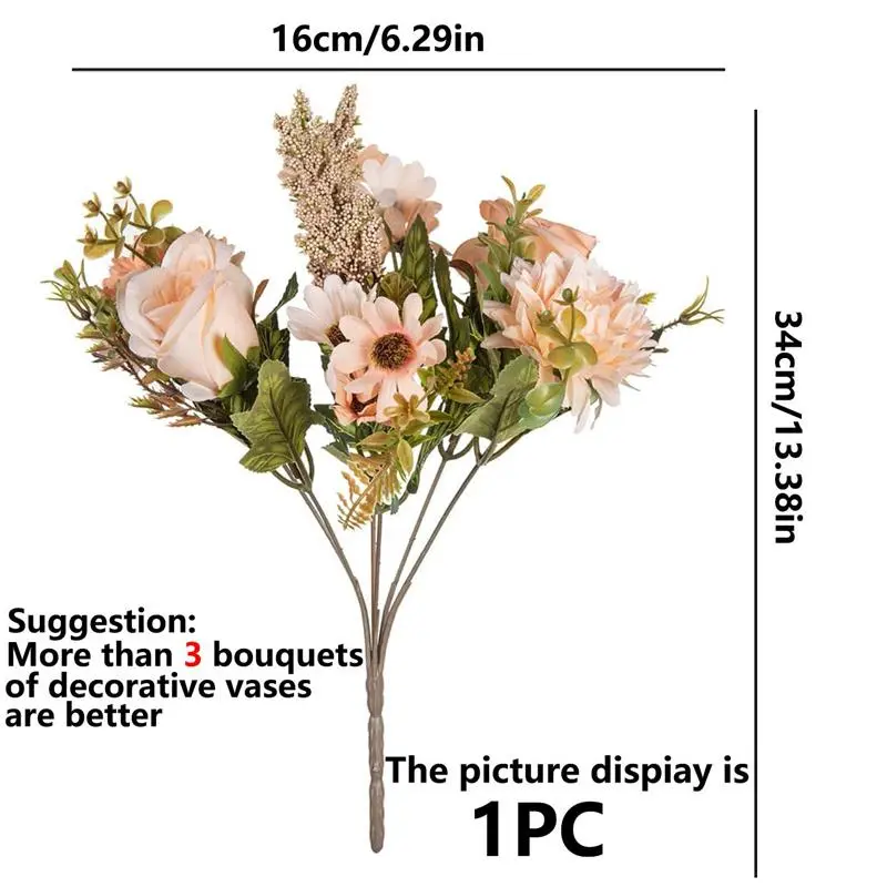 Artificial Flower Bouquet for Home Decor, Faux Rose & Peony Bouquet, Decorative Dahlia Flowers For Home And Wedding Party, Room Decor, Peonies Bouquet, Roses Bouquet, Eternal Flower Bouquet, Flower Design 2