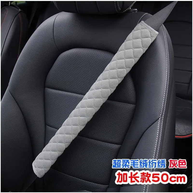 Bảo vệ vai dây an toàn ô tô, 1 miếng, Đệm vai vải dài, Thích hợp cho tất cả các mùa, Vỏ bảo vệ dây an toàn, Làm bằng vải bông và vải lanh thoáng khí 1