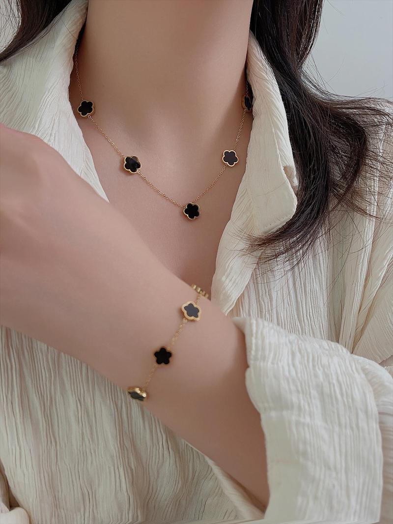 Product Introduction of Flower Design Summer Jewelry Set, Casual Earrings & Necklace & Bracelet, Women's Trendy All-match & Exquisite Jewelry for Party, Daily Clothing Decor 14
