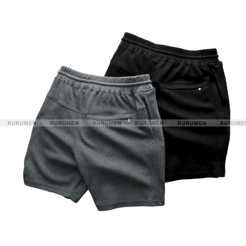 Quần Nam Short Thun RURUMEN Quần Thun Nam Thêu Logo Chữ Cao Cấp Màu Đen, Xám Chuột 7