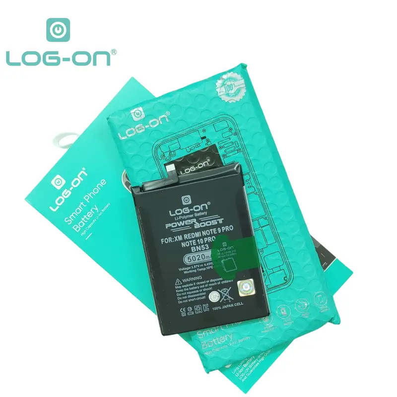 Baterai Log On BN53 Untuk Xiaomi Redmi Note 9 Pro / Note 10 Pro 4G BN-53 Power Boost - Kapasitas 5020mAh Original Battery Batre - 1 Tahun Garansi 4