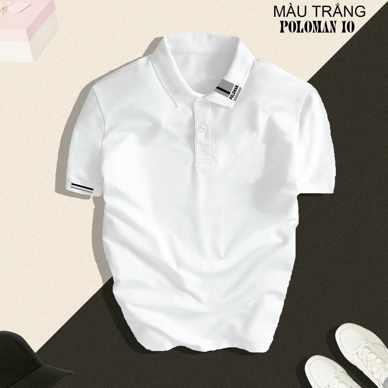 Áo Thun Polo Nam Nữ Poloman 10 Chất Liệu CVC Cao Cấp Phong Cách Trẻ Trung Dễ Mặc Đồ Có Bigsize Tới 110kg - Poloman 10