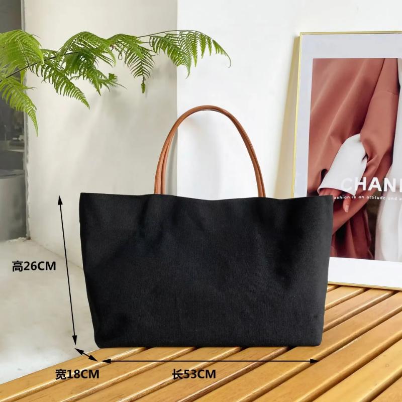 White Black Shoulder Bag Classic Canvas Books Storage Handbag Snap Fastener Tote Bolso Student Books Storage Bags Bolsa Femimina 5
