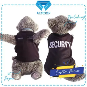 Rakifuku Baju Kucing Lucu Motif Security Cowo Cewe Jantan Betina Hewan Kecil Nyaman Adem Cocok untuk Kucing Rumahan dan Jalan-jalan Bahan Adem Desain Lucu Mudah Dipakaikan