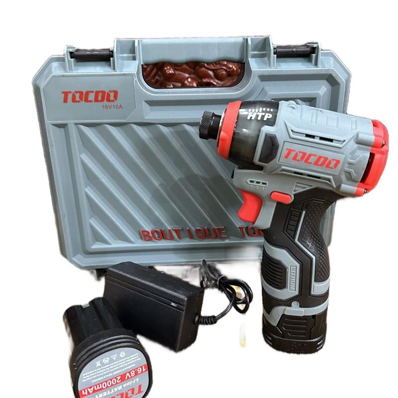 Máy Chuyên vít tocdo 16,8v có búa đủ bộ 2 pin 2000mah+ 1 sạc động cơ không chổi than
