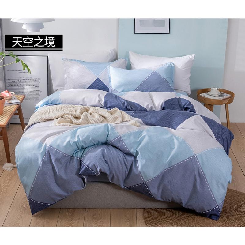 Product Introduction of Bedsheet Three-piece Set, Pillowcase, Quilt Cover, Single Four-piece Set, Student Dormitory Brushed Ins Style Three-piece Set 29