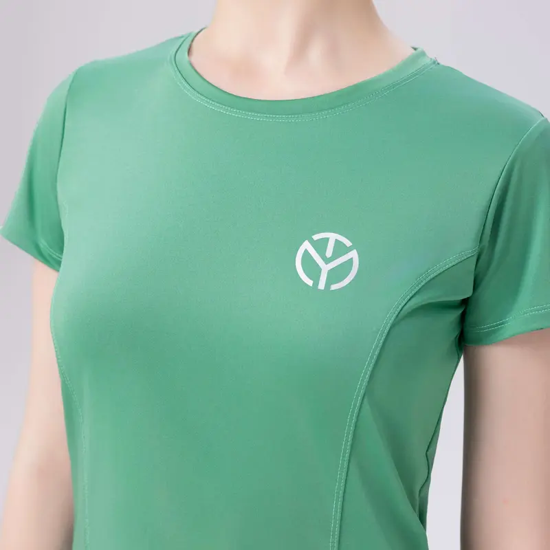 Áo thun thể thao Nữ tập Gym Yoga Pilates TYM FFTS003 Cổ tròn Tay ngắn - Vải Polyester 4C co dãn 1