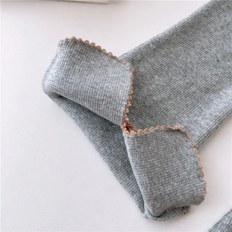 Quần ống loe cho bé gái, dễ phối đồ, thích hợp cho mùa xuân và mùa thu, quần legging tua rua, mỏng, có thể mặc ngoài trời, quần co giãn cho trẻ em 7