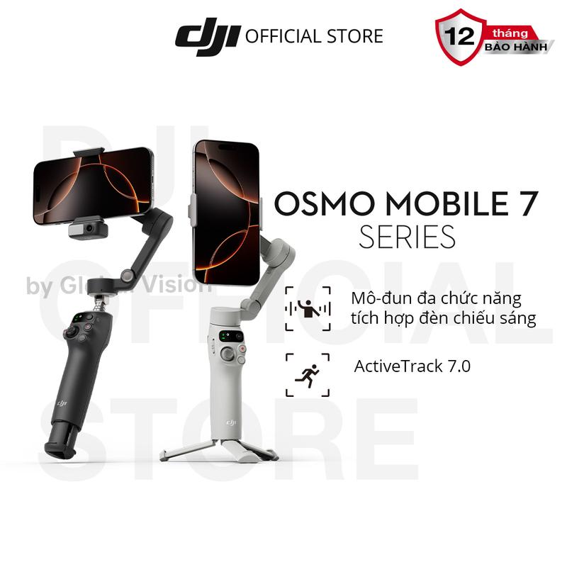 DJI Osmo Mobile 7 7P gimbal chống rung điện thoại tích hợp đèn chiếu sáng theo dõi chủ thể dễ dàng DJI OM 7 Series