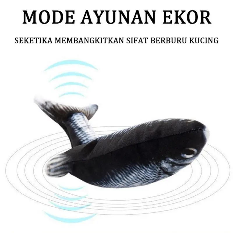 Mainan Kucing/Ikan Mewah/Boneka Ikan Catnip Bergerak Simulasi/Mainan Kucing USB Elektrik 6