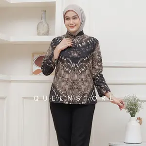 Beli 2 Lebih Murah Atasan Blus Batik Wanita Lengan Panjang, Depan Full Kancing Berkerah Ready New Motif BLUS KANTOR,BLUS KERJA,BLUS KULIAH,ATASAN KULIAH, ATASAN BATIK ATASAN KANTOR BATIK