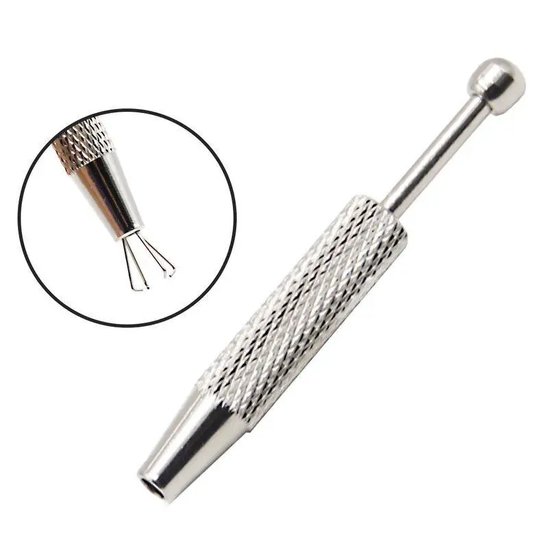 Mini Jewelry Tweezer, Portable Jewels Pick-up Tool with 4 Claws, Handheld Gripping Tools for Beading, Watch, Eyeglass Repair, Men Gifts
