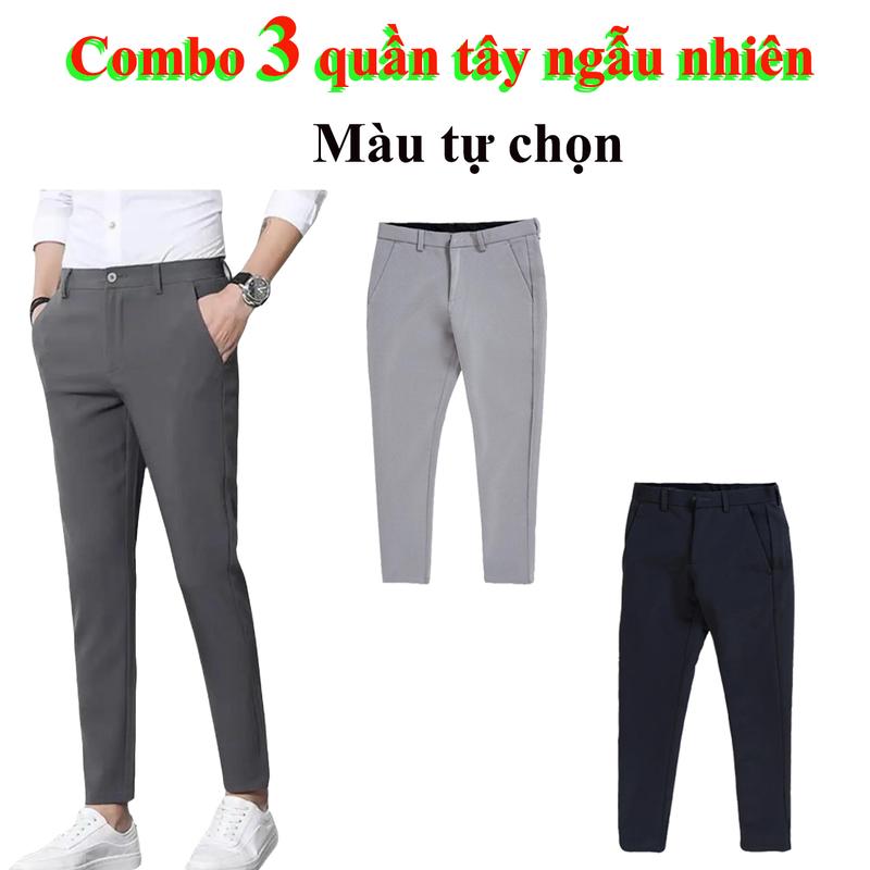 Combo 3 Sản phẩm quần dài tây âu nam ATH xưởng nam  có 8 màu được chọn màu form ôm gọn chất liệu cotton Co giãn dày dặn mềm mịn 1