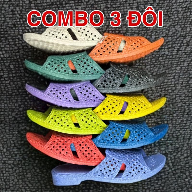 COMBO 3 ĐÔI DÉP TỔ ONG NHIỀU MÀU Đế Bằng Nam Nhung DéP dép tổ ong