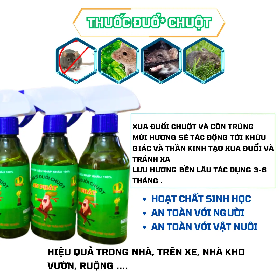 Dũng sỹ xịt chuột ( công nghệ nano sinh học , xịt chuột ... ) lưu dẫn bền lâu, hoạt chất sinh học hiệu quả trên nhiều khu vực