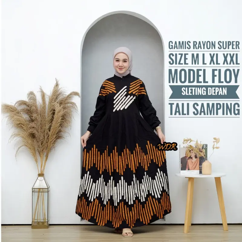 Gamis Twill Rayon Premium Size Jumbo Motif Terbaru Batik Wedari 0