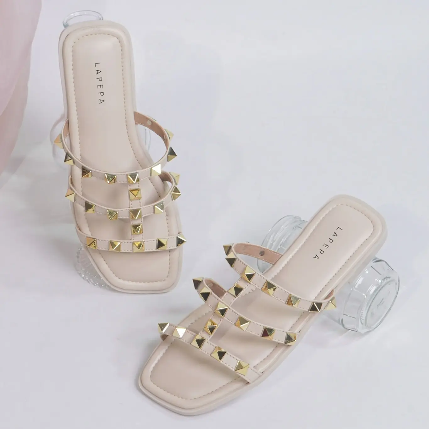 Lapepa Lauren Cream Sandal Teplek Wanita | sendal flat cewek kekinian tiga ban blinkblink warna krem terbaru official mall yuk beli sendal lokal kualitas import korea