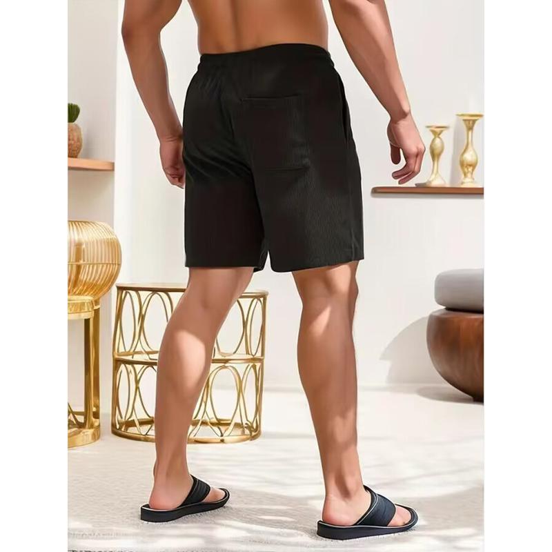 Product Introduction of 2025 Summer new solid color lace-up sweatpants corduroy simple quarter shorts men's shorts casual pants spot selu  ar  kargo mens  jeans 28