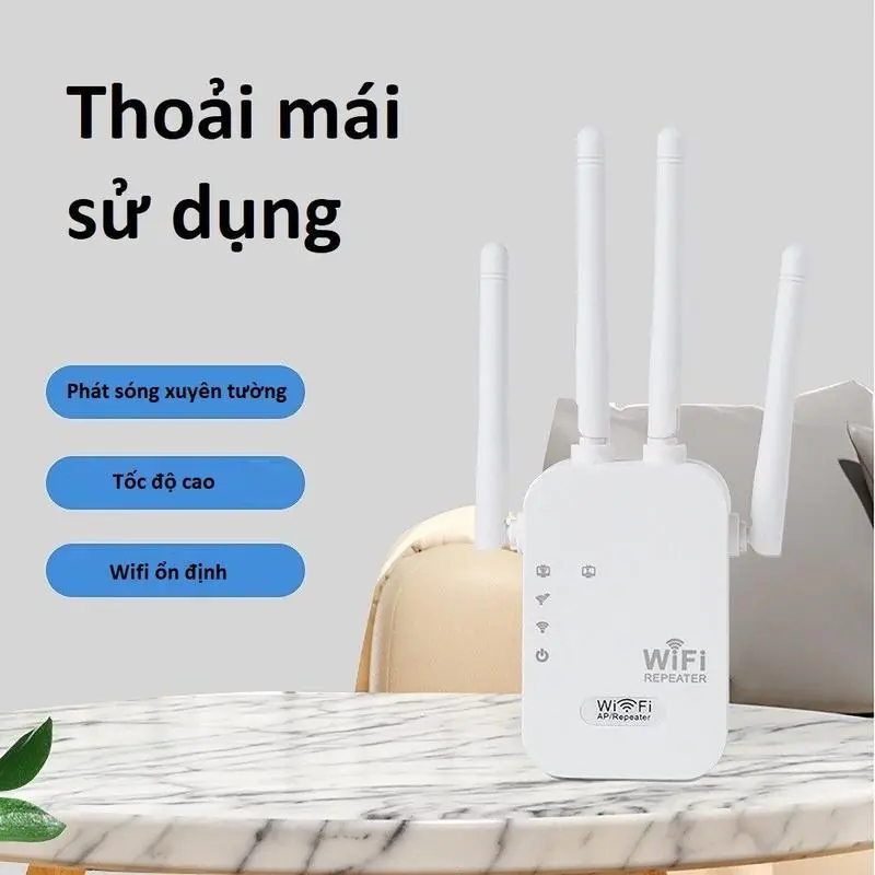 Bộ mở rộng sóng WIFI Repeater 4 râu tốc độ cao ĐỔI ĐƯỢC TÊN VÀ MẬT KHẨU WIFI thiết bị khuếch đại và mở rộng sóng wifi không dây sóng  xung củ  wifi