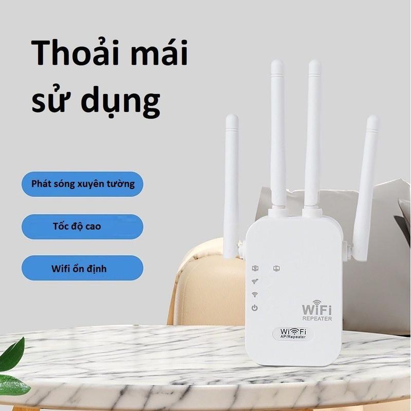 Bản đặc biệt Bộ mở rộng sóng WIFI Repeater 4 râu tốc độ cao ĐỔI ĐƯỢC TÊN VÀ MẬT KHẨU WIFI thiết bị khuếch đại và mở rộng sóng wifi không dây sóng xung củ wifi