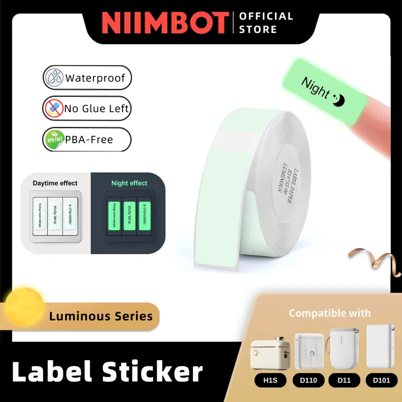NIIMBOT Luminous, for D11 D110 D101 H1S Glow in the Dark Refill ...