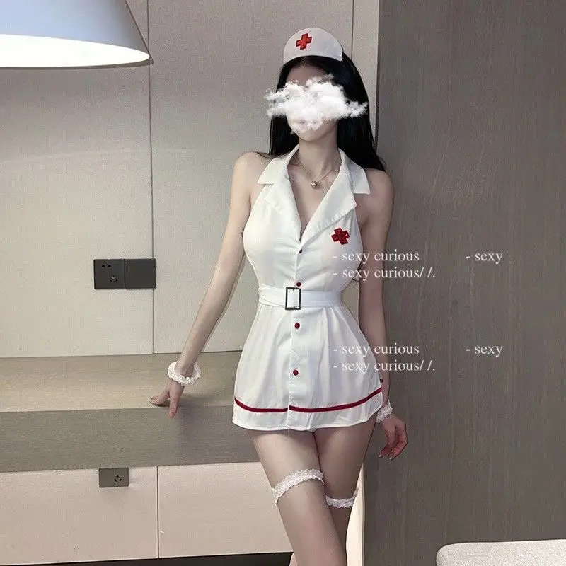 Đồ Lót Đồng Phục Y Tá Quyến Rũ Thời Trang Mới, Bộ Vòng Tay Ngoại Cỡ, Màu Đen Và Trắng, Thích Hợp Cho Cosplay Y Tá Nhỏ Trang Phục Tình Cảm, Năm 2025
