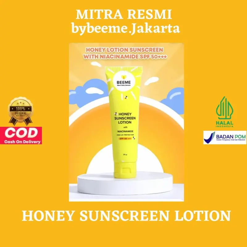 BEEME Honey Sunscreen Lotion  with Niacinamide (free gift) SPF 50 Mencerahkan Wajah 0