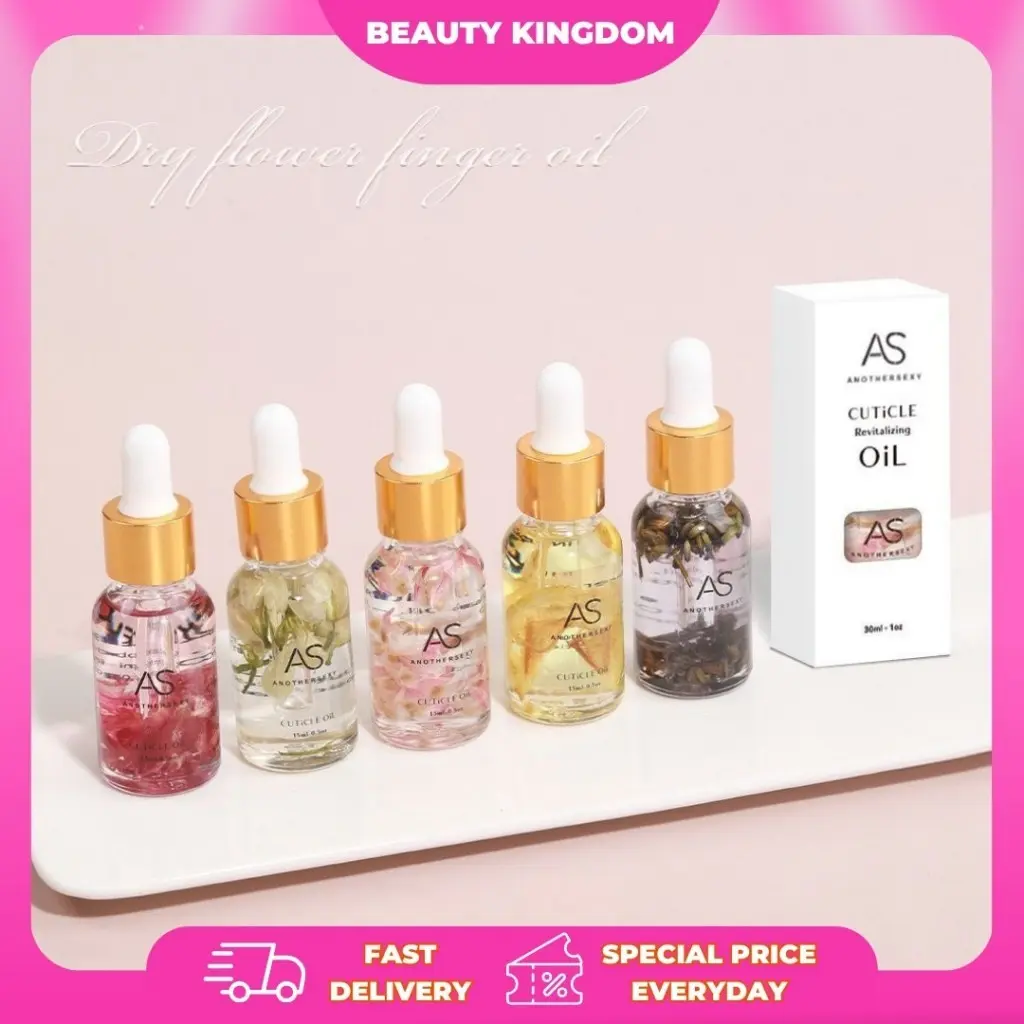 AS Dry Flower Cuticle Nourish Oil 15 Ml Nourish / Kutikula Nail Treatment / Vitamin Nutrisi Kuku Rapuh