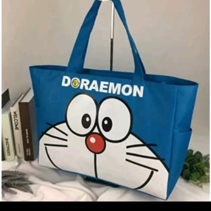 tote bag karakter Doraemon blue, tas piknik , tas serbaguna 0