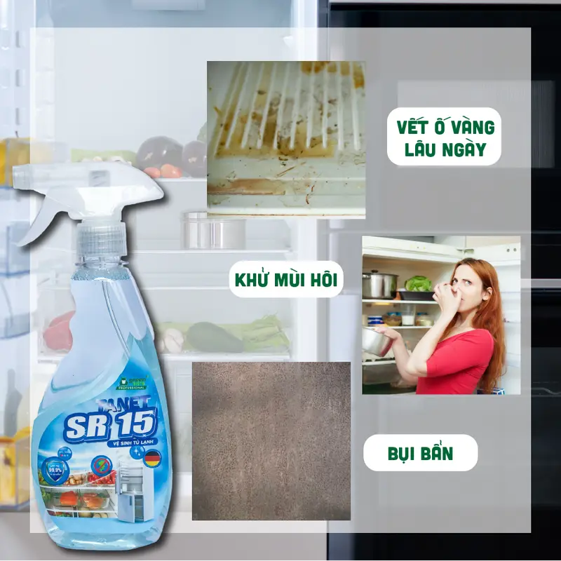 Chất lỏng làm sạch tủ lạnh, sr15, 500ml, nuoc lausan, bình Xịt tủ lạnh, mua một món quà 1