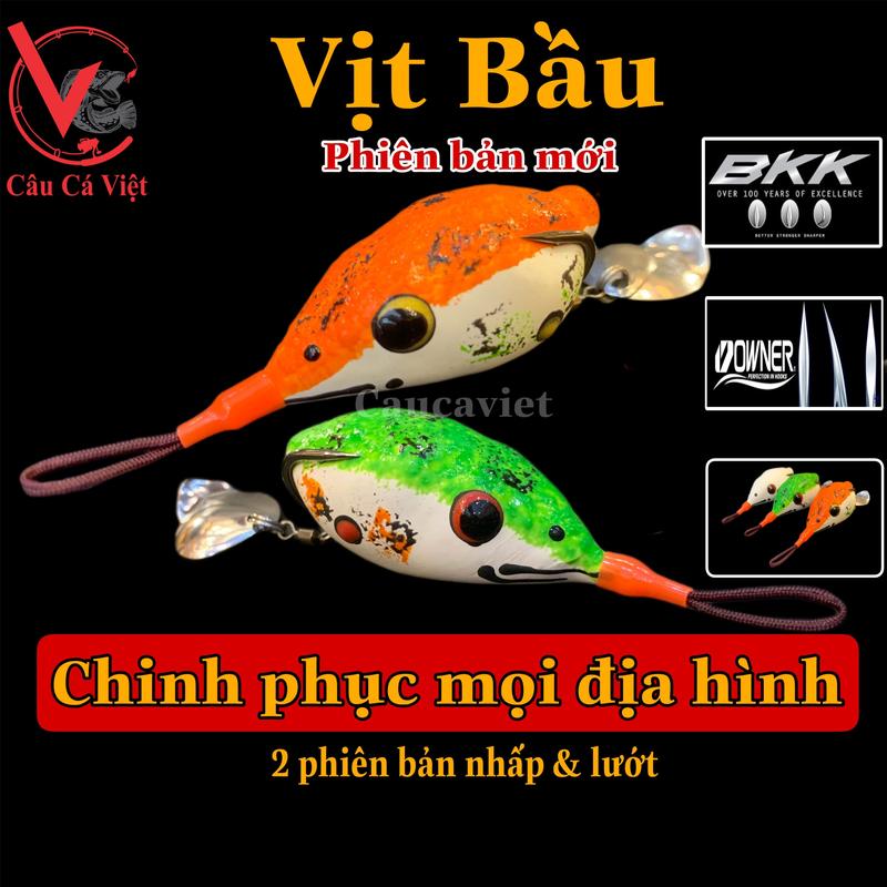 Mồi lure cá lóc NHÁI HƠI VỊT BẦU, action bơi và nhấp, chinh phục mọi địa hình. Chính hãng DTD. caucaviet