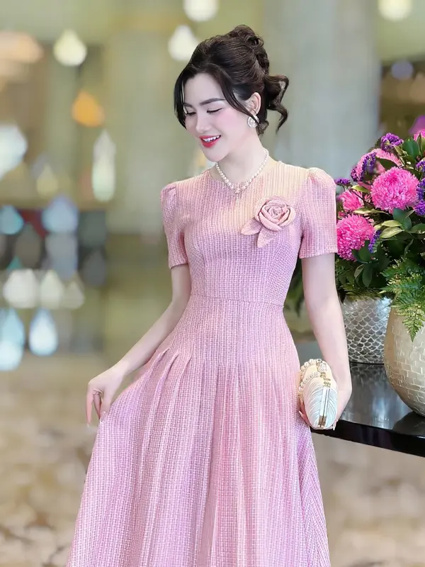 [MIỄN SHIP] MDU3905, MDU4567 Váy Thiết Kế mẹ Và Bé - Chất Text Nhật Cao Cấp Kết Hợp Dáng Xòe Nhẹ Tinh Tế Women Top 5