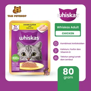 Whiskas Adult Chicken Makanan Kucing Basah Pouch 80gr