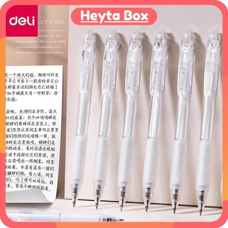 Bút Mực Đen Deli A057b-01 Thiết Kế Vỏ Trong Suốt Ngòi 0.5mm Dành Cho Học Sinh b14 b17 rb8 rb9