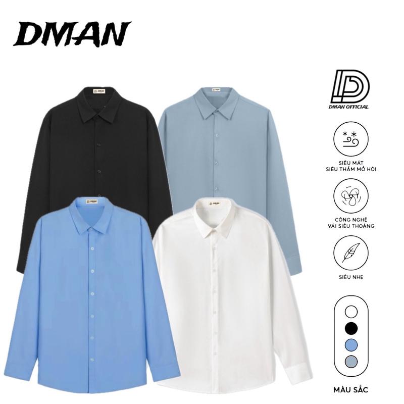 Áo Sơ Mi Nam Form Rộng Vải Lụa Hàn Phong Cách Hàn Quốc DMAN. Menswear Kate Tim Shirt 0