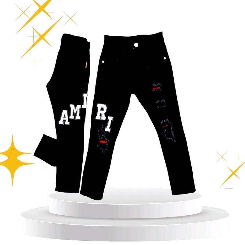 Quần jean Nam Pants Menswear Có Túi dsq đen vá đỏ Kem, size nhỏ, chất liệu co giãn, in hình sắc nét, giặt máy thoải mái