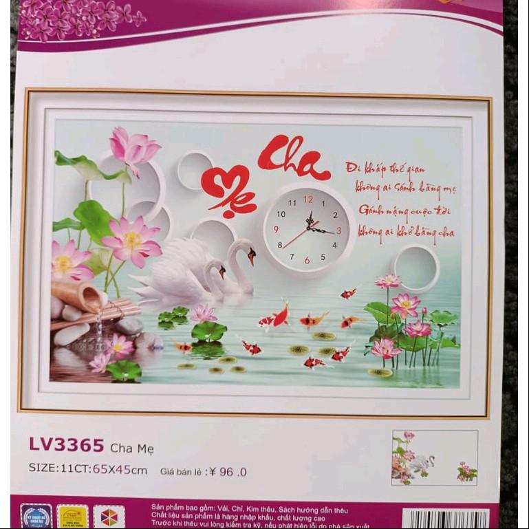 Tranh thêu chữ thập Cha mẹ LV3365-65x45cm