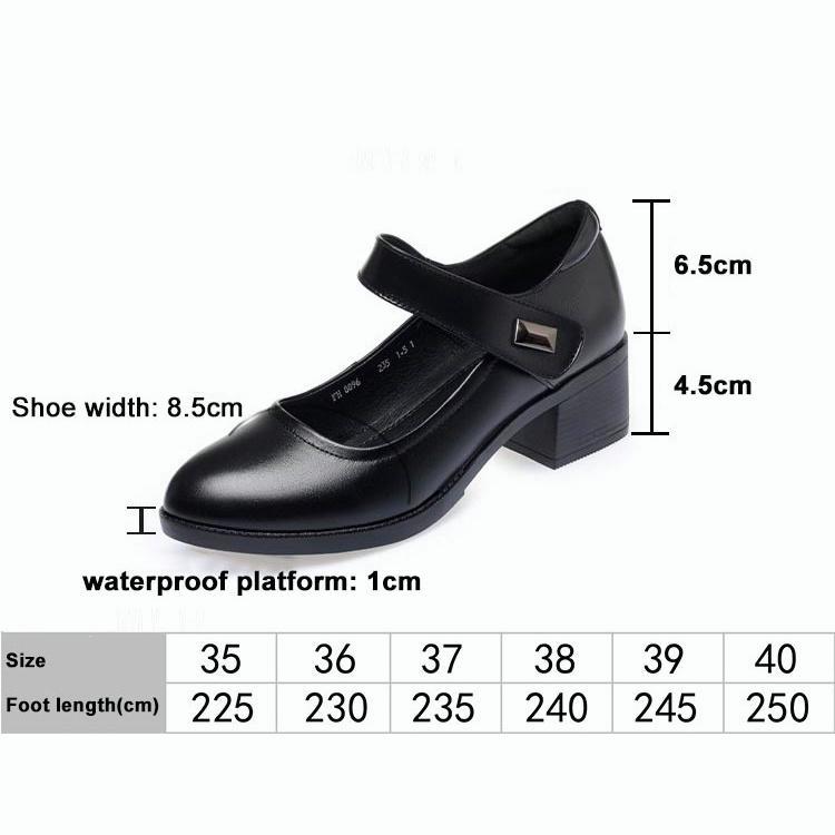 Product Introduction of Breathable Women's Shoes Chunky Heel Soft Sole Work Shoes Casual Comfortable Black Medium Heel Shoes Girl Footwear 24