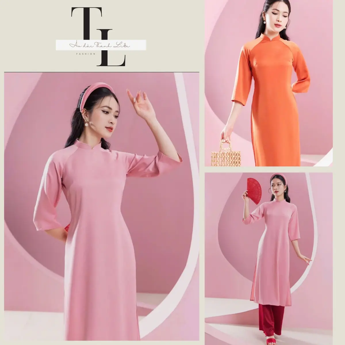 Áo Dài Cách Tân 2 Tà Dáng Suông Xưa Vải Lụa Mềm Mại