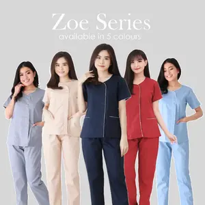 [Renne] Baju Suster Zoe Short Sleeve / Seragam Baby Sitter Jumbo / Seragam Nanny Big Size / Seragam Suster Plus Size / Seragam Klinik / Baju Klinik