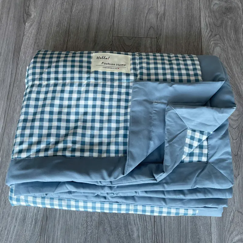 Chăn mền cotton đũi 2mx2m3 màu vintage decor phòng ngủ chần bông hè mỏng mát 1