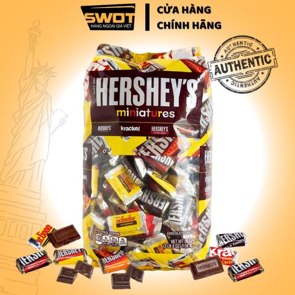 Socola Hershey's Miniatures Mỹ 1.58kg Chocolate Mỹ tổng hợp nhiều vị sôcôla thơm ngon không ngọt gắt - SWOT HNGV 