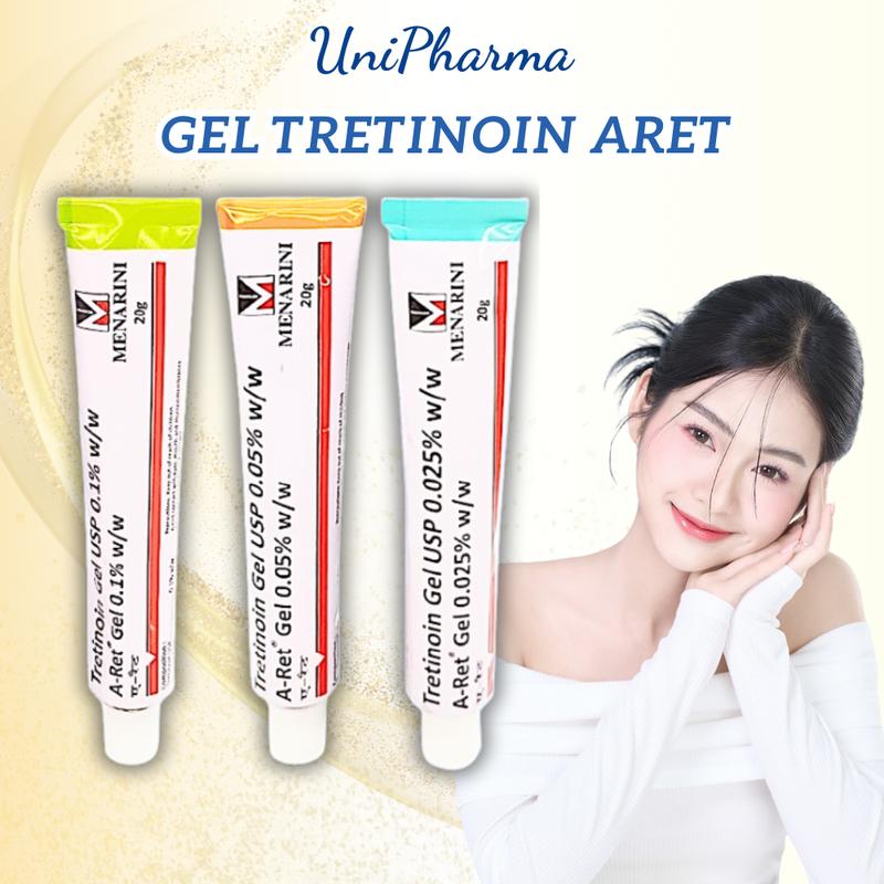 Gel Tretinoin Aret Ấn Độ hỗ trợ giảm mụn, hỗ trợ dưỡng da căng bóng trẻ khoẻ hơn tuýp 20g