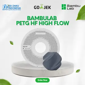 Bambulab PETG HF High Flow 1 KG  with Spool 3D Filament High Strength Fast Printing Speed Less Stringing with RFID