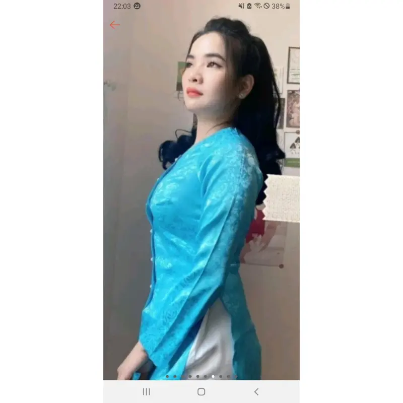 Áo Bà Ba ( Áo lẻ ) Gấm Lụa Hoa Văn - Tay Dài Nút ngọċ Trai- Loại  1 - Hàng May Của Hàng - Đủ Size Đủ Màu Women Top Sơ Mi 5