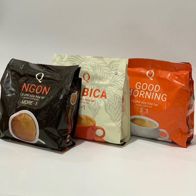 Combo 3 túi Cà phê sữa Trần Quang (Ngon-Ống-Arabica) 24 ống/ Túi Coffee cà  phê