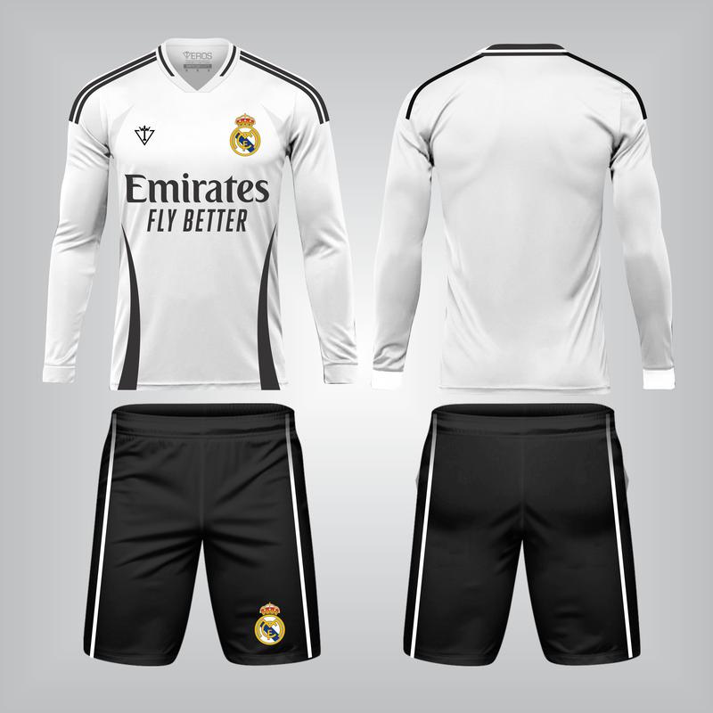 Quần, Áo Bóng đá TAY DÀI - REAL MADRID TRẮNG D5 Thun Sport